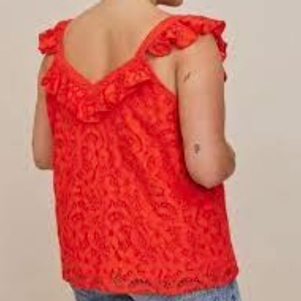 *FIRM PRICE* NWT - Torrid lace ruffle button front top - Picture 2 of 9